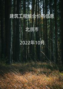 北京市2022年10月信息价